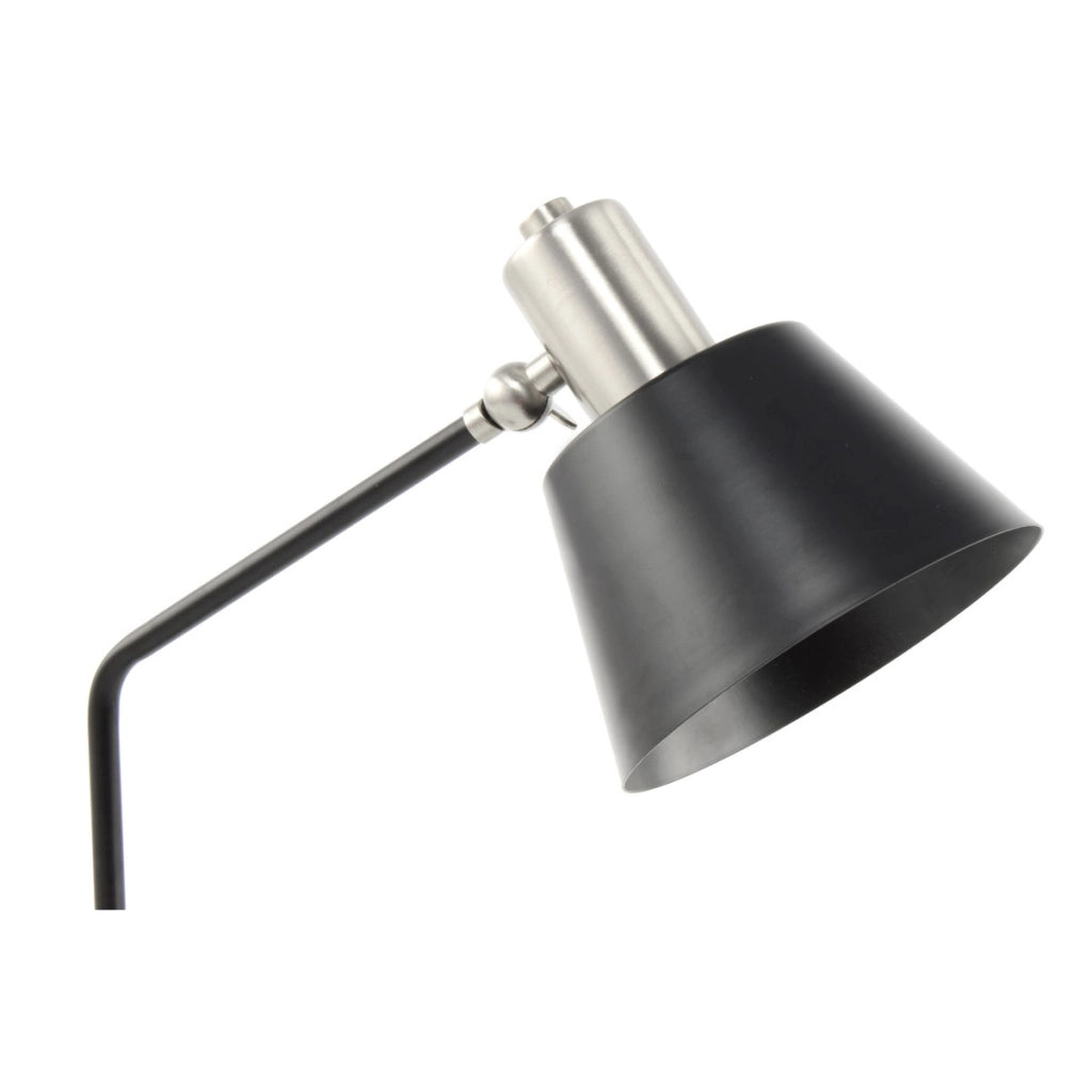 Lampada da tavolo Triumph in metallo nero e argento