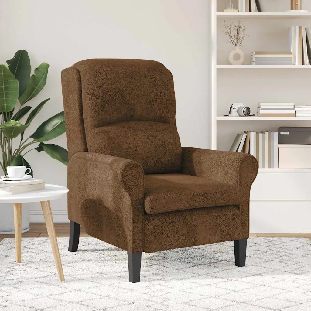 Poltrona-Divano Sedia-Poltroncina Marrone Pelle Sintetica