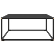 Tavolino da salotto | Tavolino da caff¨¨ | Tavolino da Soggiorno Nero con Vetro Nero 80x80x35 cm
