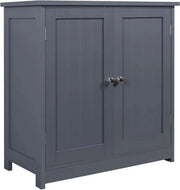 Unit di stoccaggio per bagno in legno 60x60x30cm con 2 porte, MDF, grigio