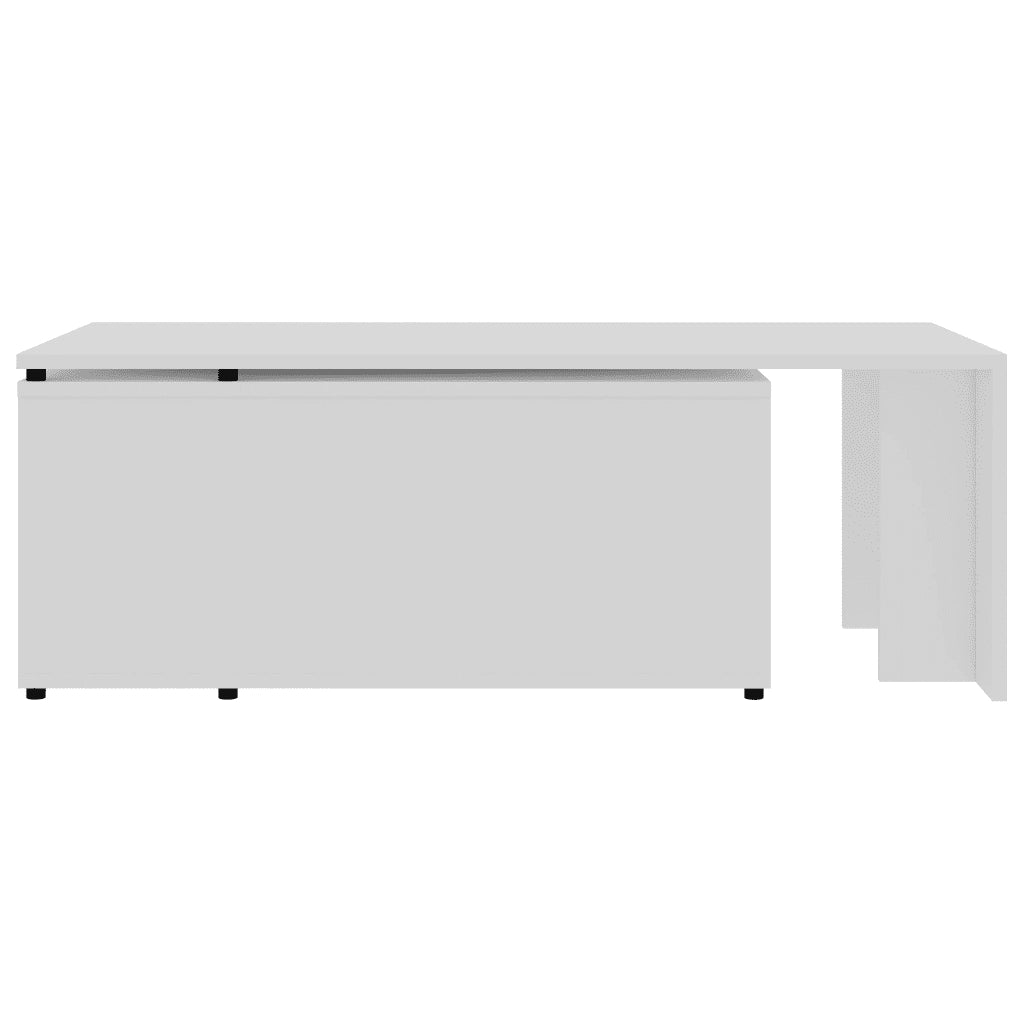 Tavolino da Salotto Bianco 150x50x35 cm in Legno Multistrato 801337