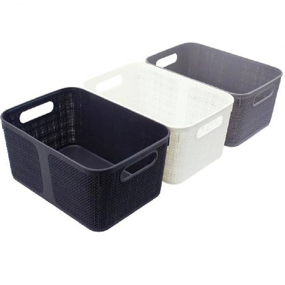 Trade Shop - Cestino Porta Oggetti Organizer Rettangolare Cesto Porta Tutto Bagno Casa 79464 -