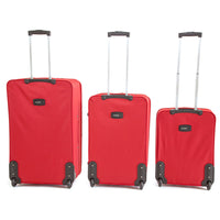 Set 3 Valigie Trolley Morbide in Poliestere 2 Ruote Ravizzoni Perla Rosso