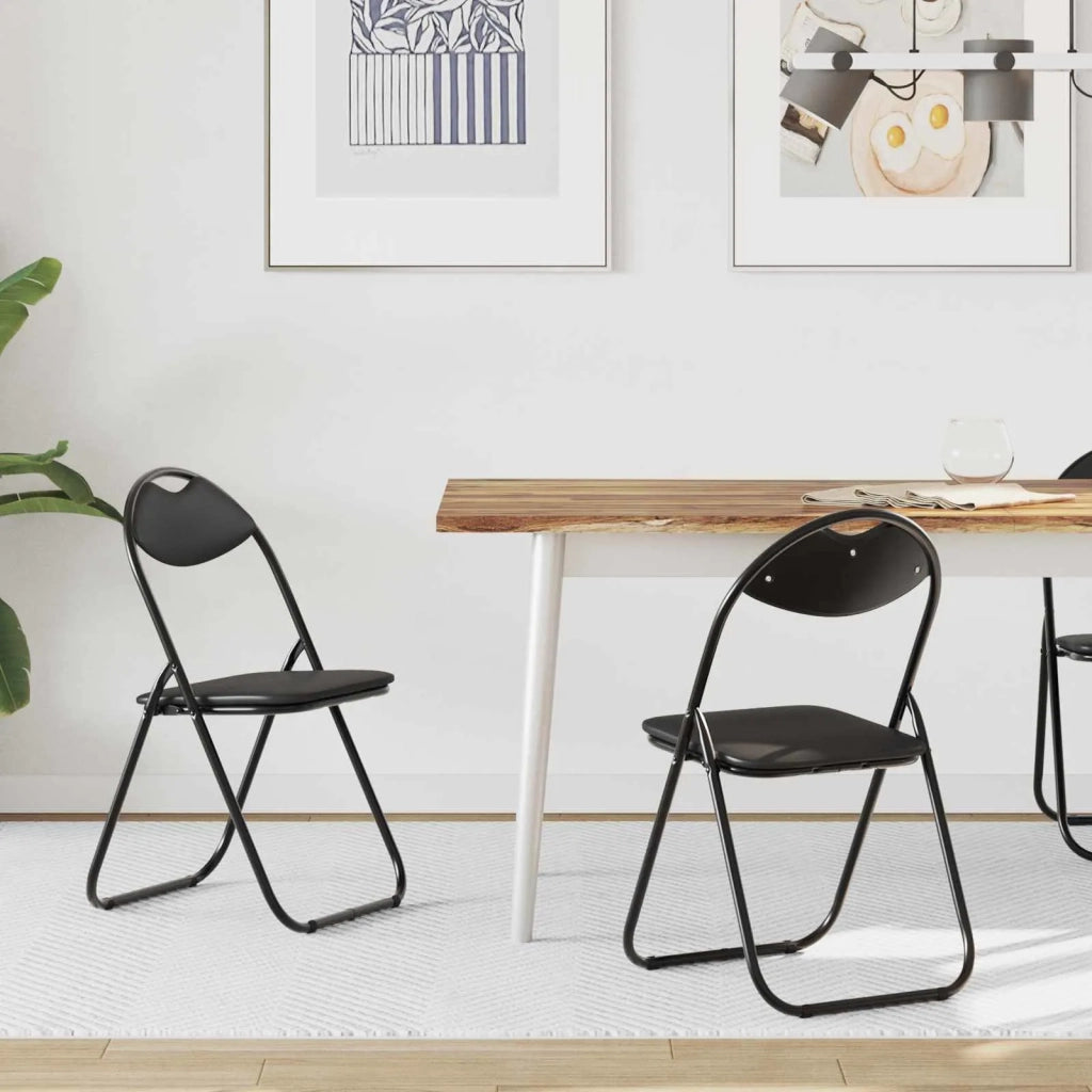 Sedia pieghevole 2 pcs Nero 48 x 43,5 x 81 cm Pelle Sintetica 42029060