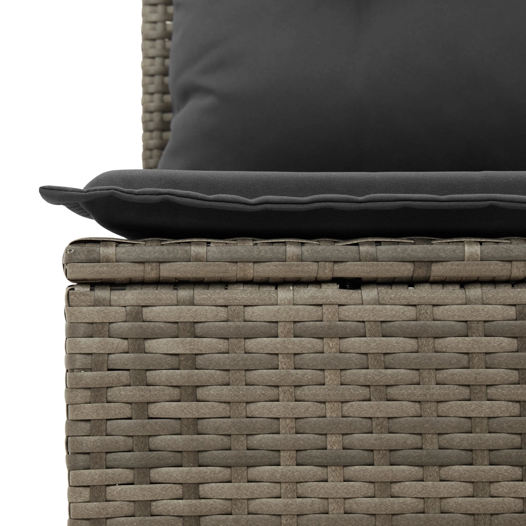 Set di Divano Giardino 6 Pezzi con Cuscini Grigi Rattan Polietilene