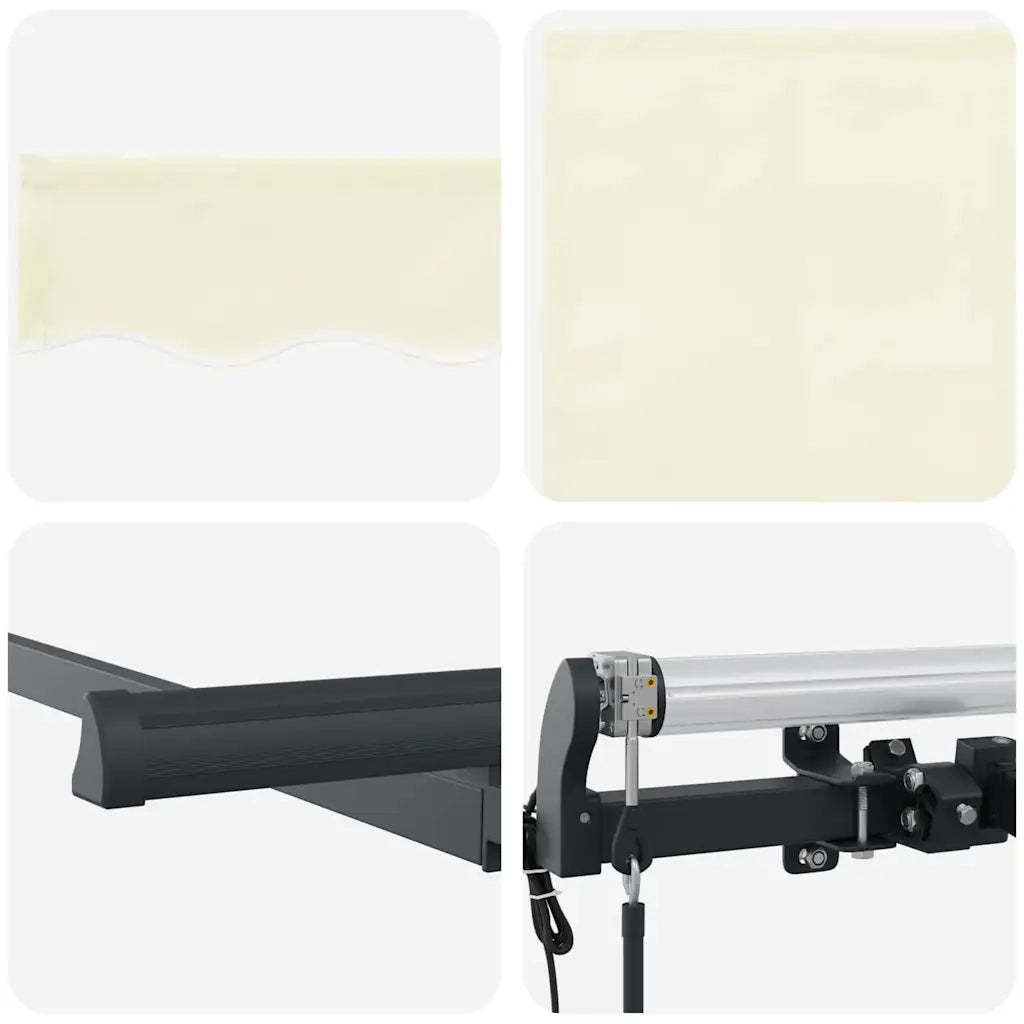 vidaXL Tenda Retrattile Crema 400 x 200 cm Poliestere e Alluminio