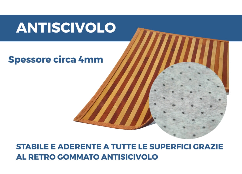 Tappeto Bamboo Degradè In Varie Colorazioni - 50x75 cm - Rosso