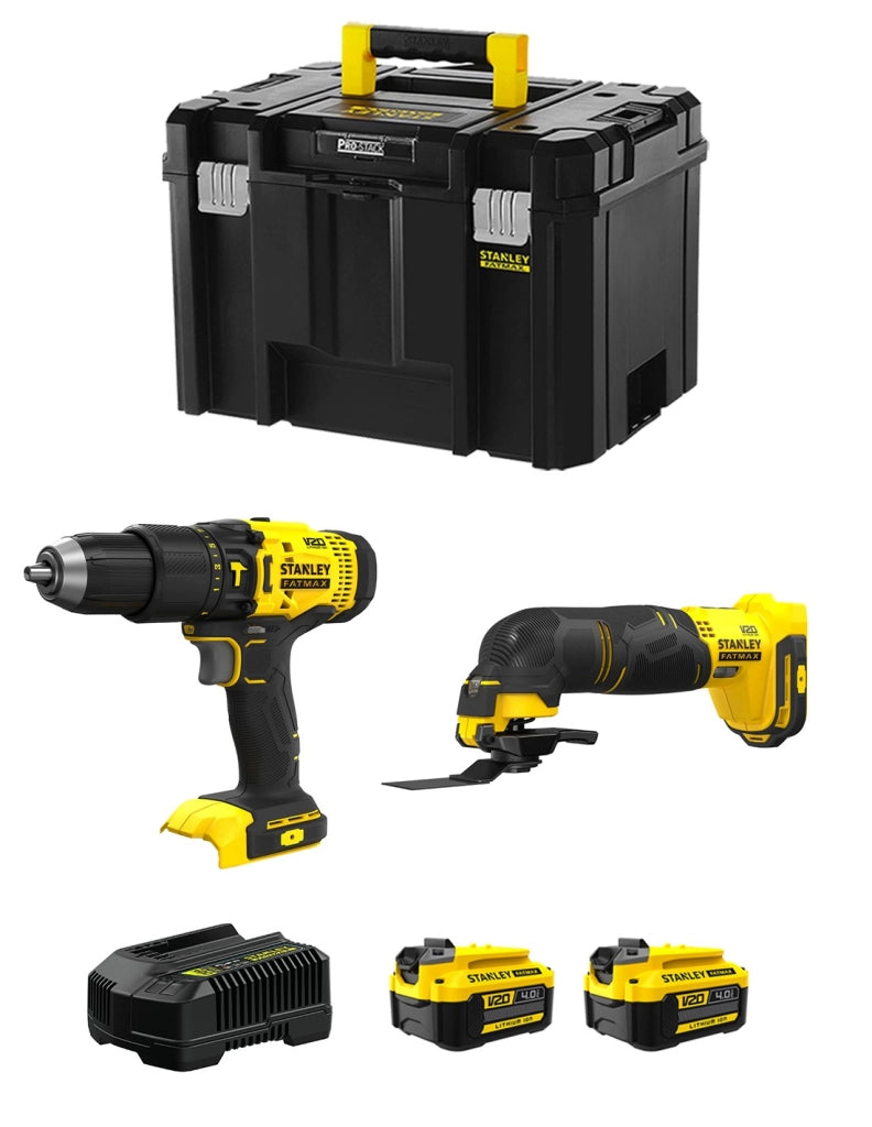 STANLEY FatMax Kit SVK207 (SFMCD711 + SFMCE500 + 2 x 4,0 Ah + Caricabatteria + TSTAK VI)