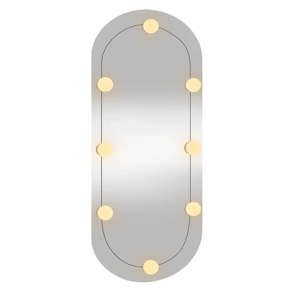 Specchio da Parete con Luci LED 35x80 cm Vetro Ovale 3189162