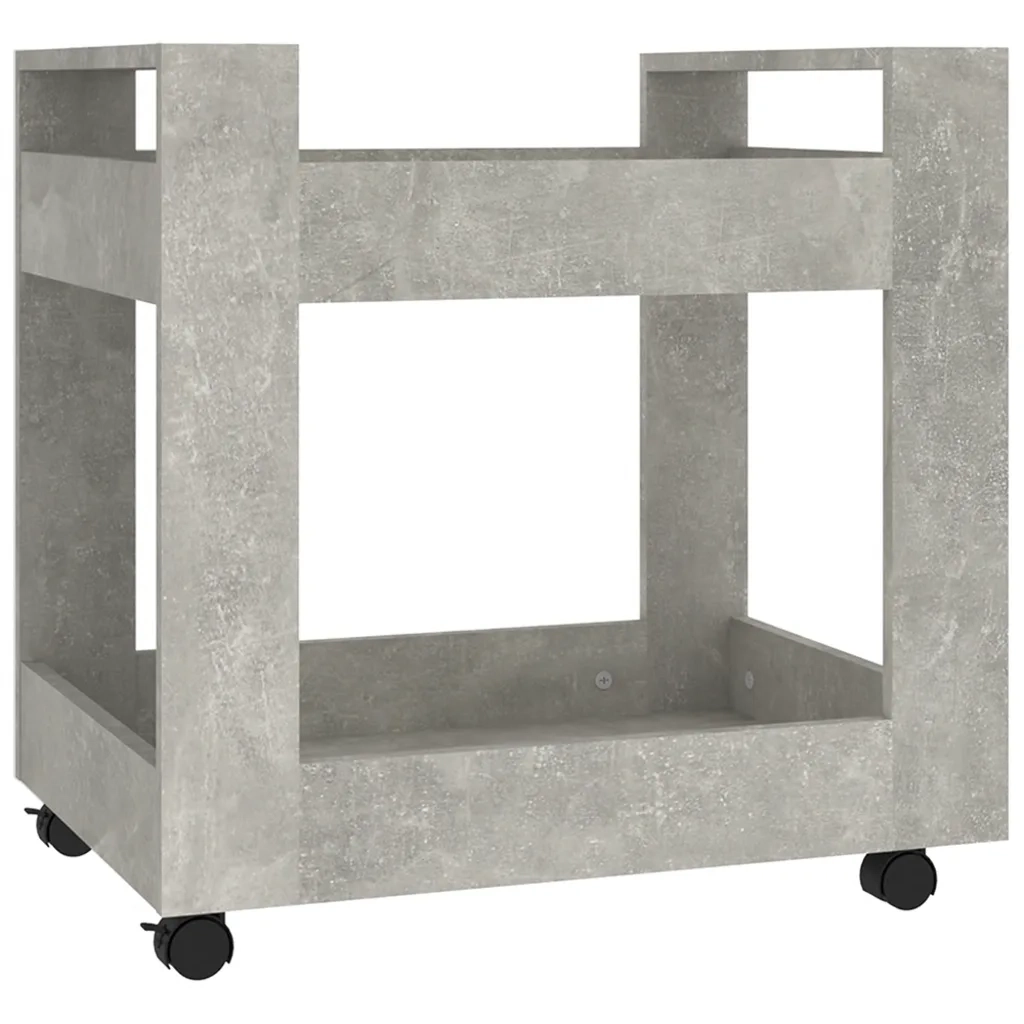 Carrello Scrivania Grigio cemento 60x45x60 cm Legno Multistrato 816604