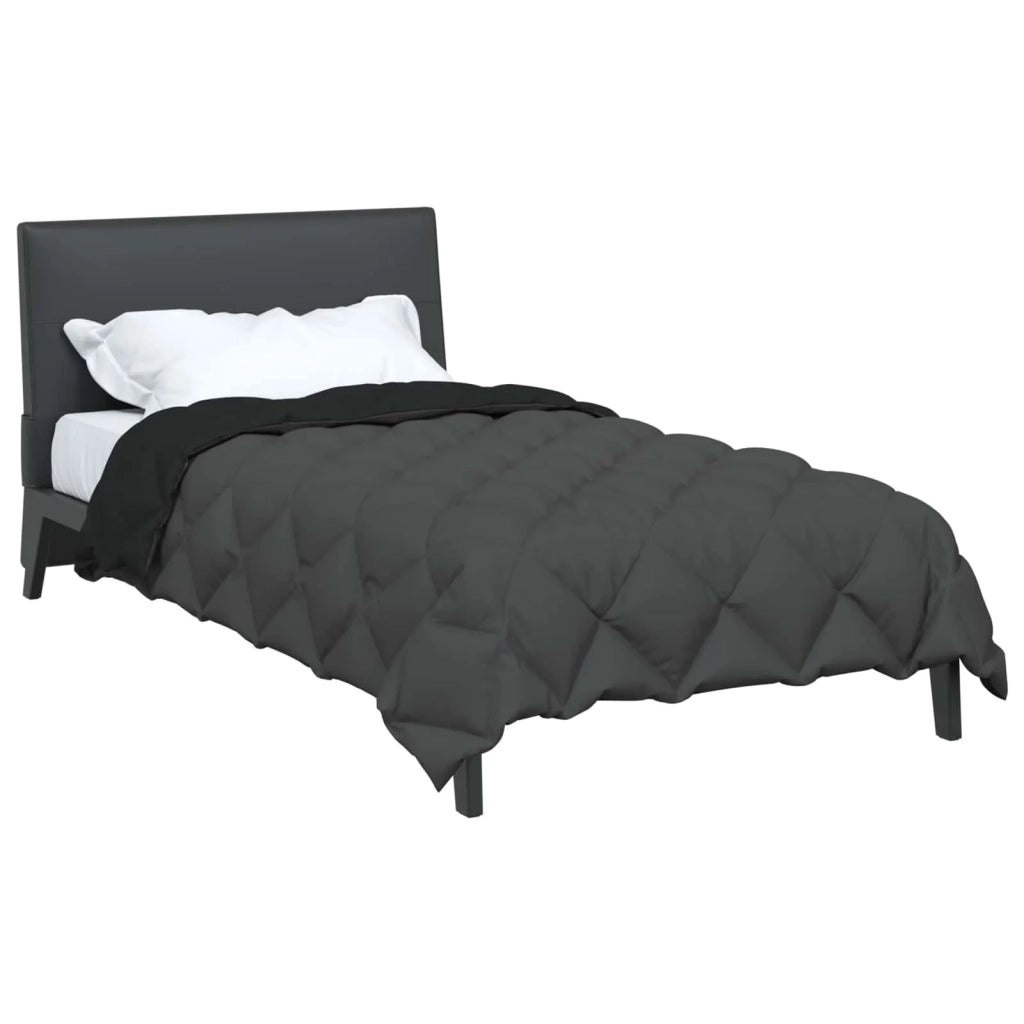 Duvet Invernale Nero e antracite 135 x 200 cm Microfibra 42025716