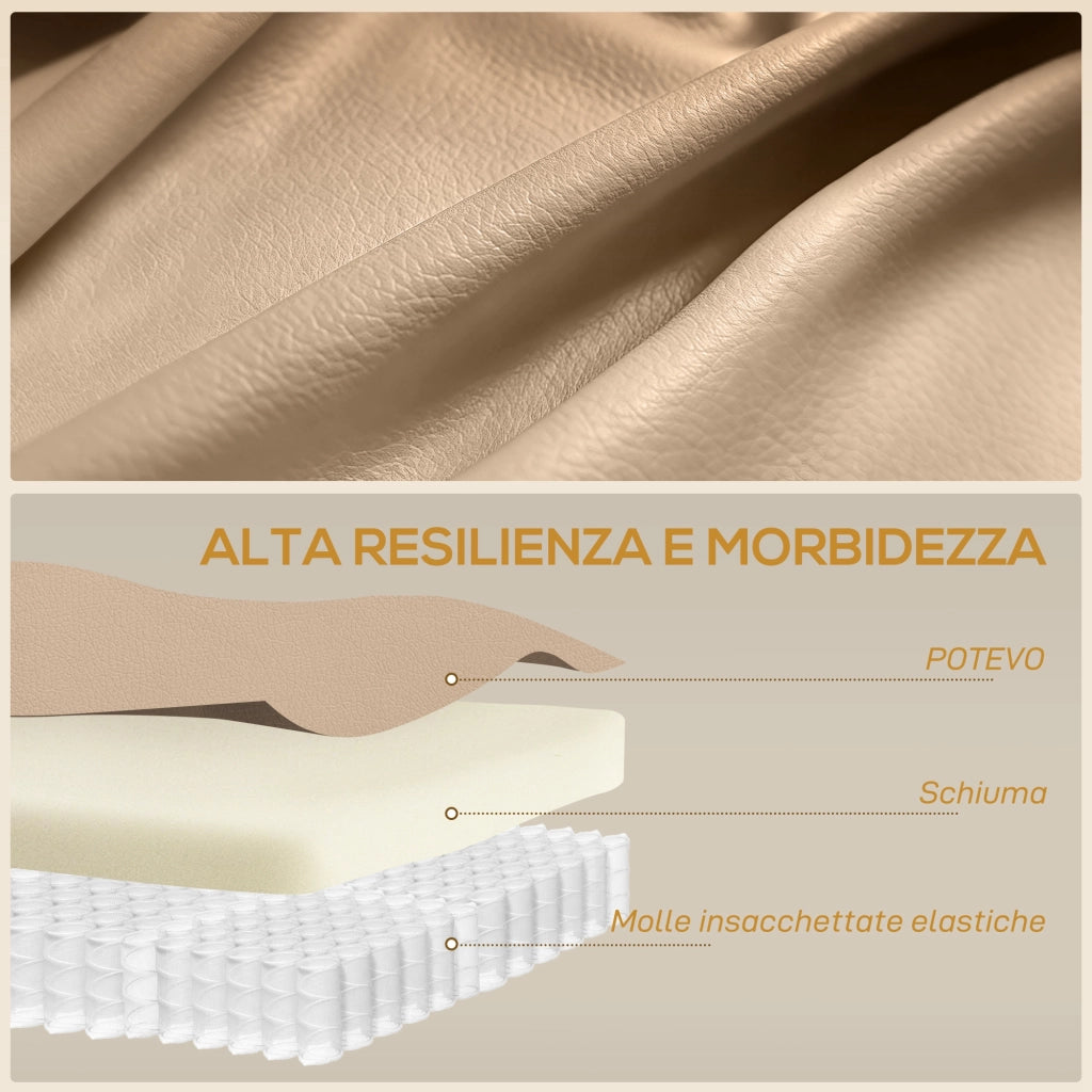 Poltrona Relax Reclinabile 87x97X100 cm con 8 Punti Massaggianti Riscaldanti e Poggiapiedi Beige