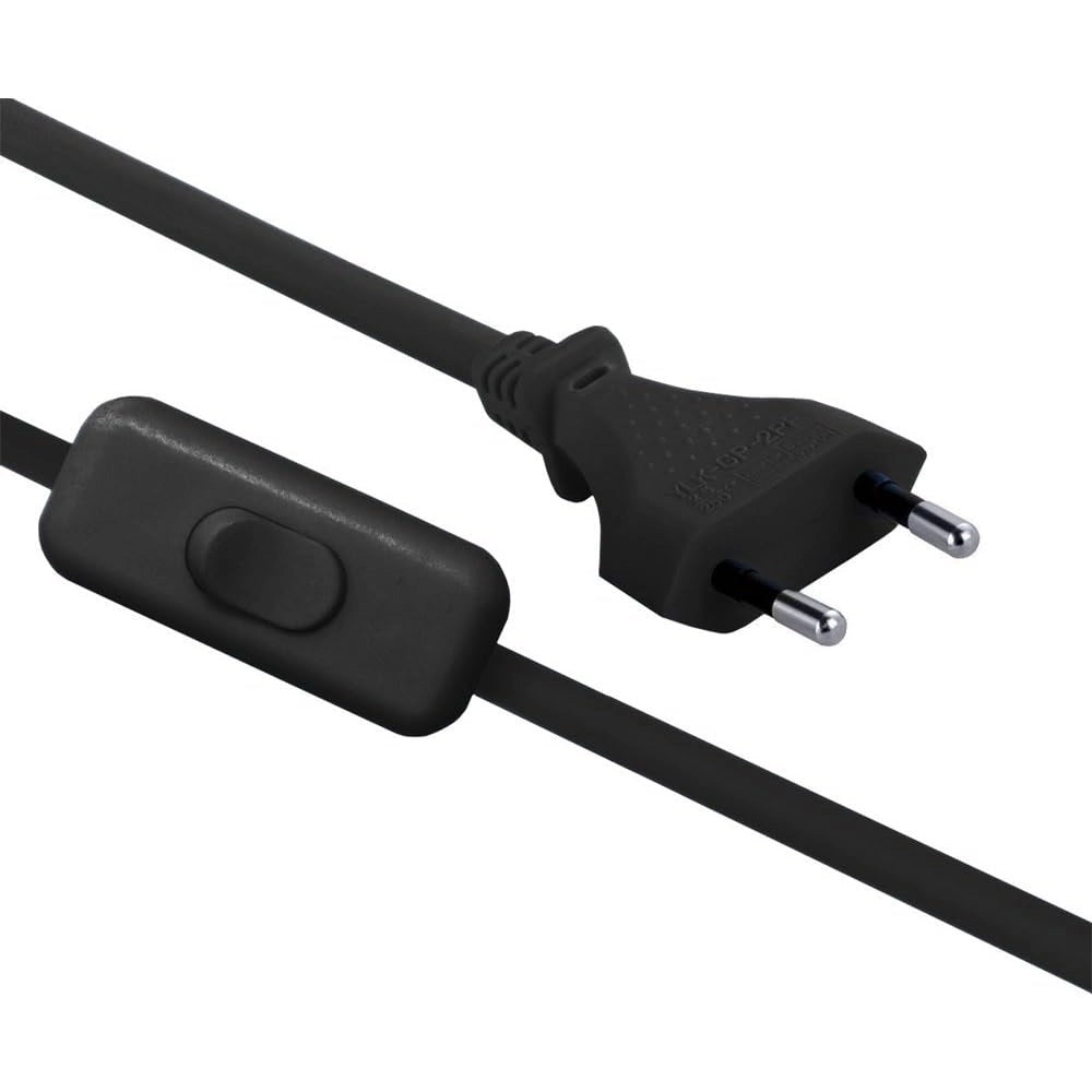 CAVO H03VVH2-F 2,5A 150CM CON INTERRUTTORE NERO