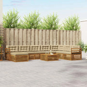 Set di divani da esterno con cuscino 9 pcs Naturale e Beige