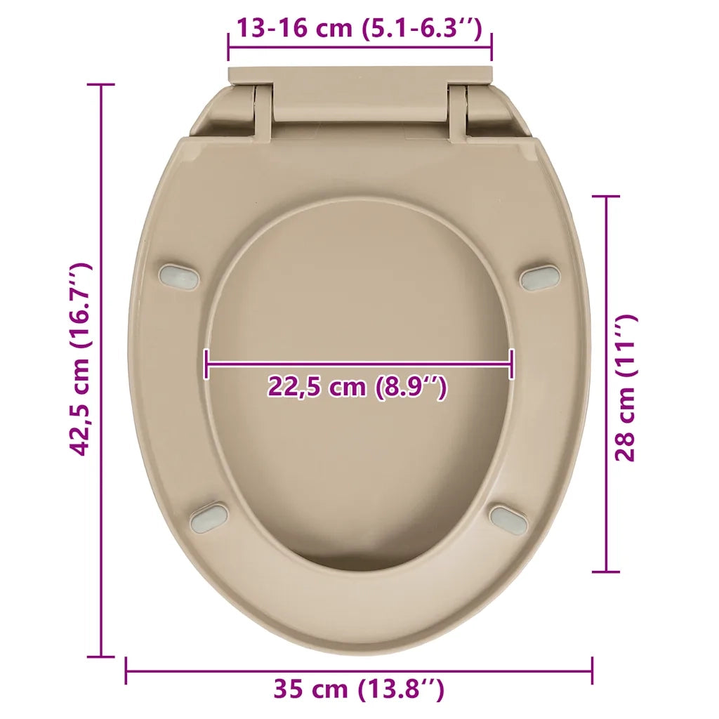 Copriwater Chiusura Ammortizzata e Sgancio Rapido Beige Ovale 145821