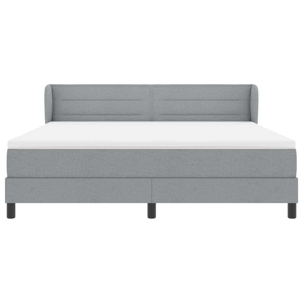 Letto Box Spring con Materasso  Grigio Chiaro 180x200 cm Tessuto