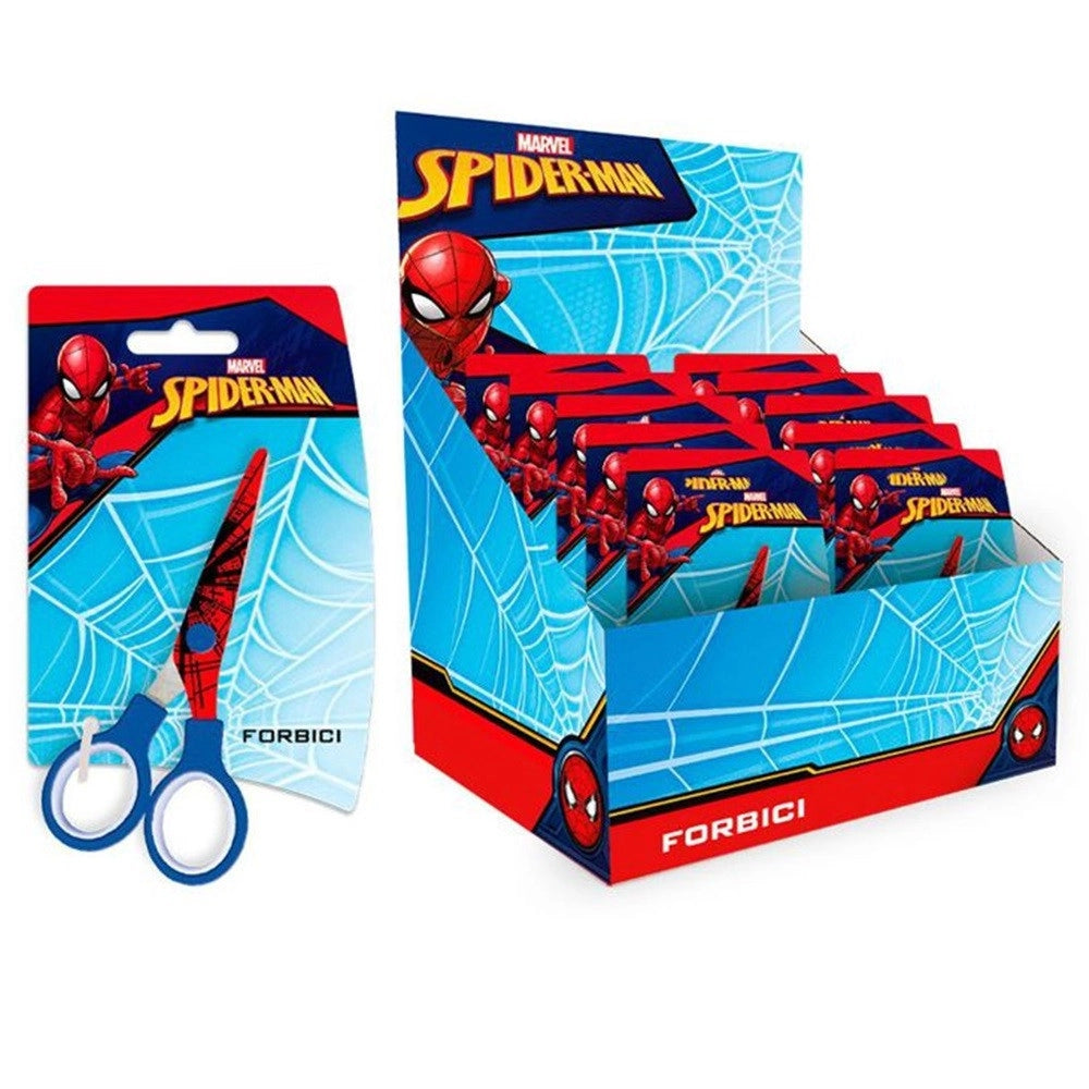 Trade Shop - Set 24pz Forbici Scuola Decoro Spiderman Per Scuola Tempo Libero Cancelleria Bambini 961532 -