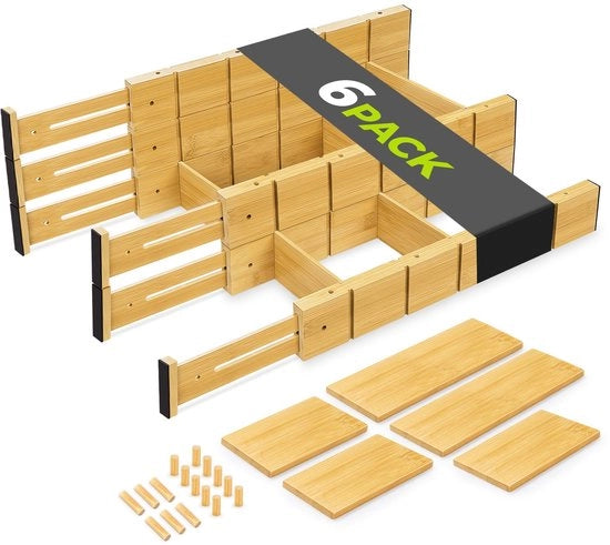 Verdelatori di carico adattabili (43-56CM), 6-pack di organizzatori di carico con supporti, Verdelatori di carico antiscivolo stivocabili per cucina, guardaroba, armadio, ufficio, camera da letto