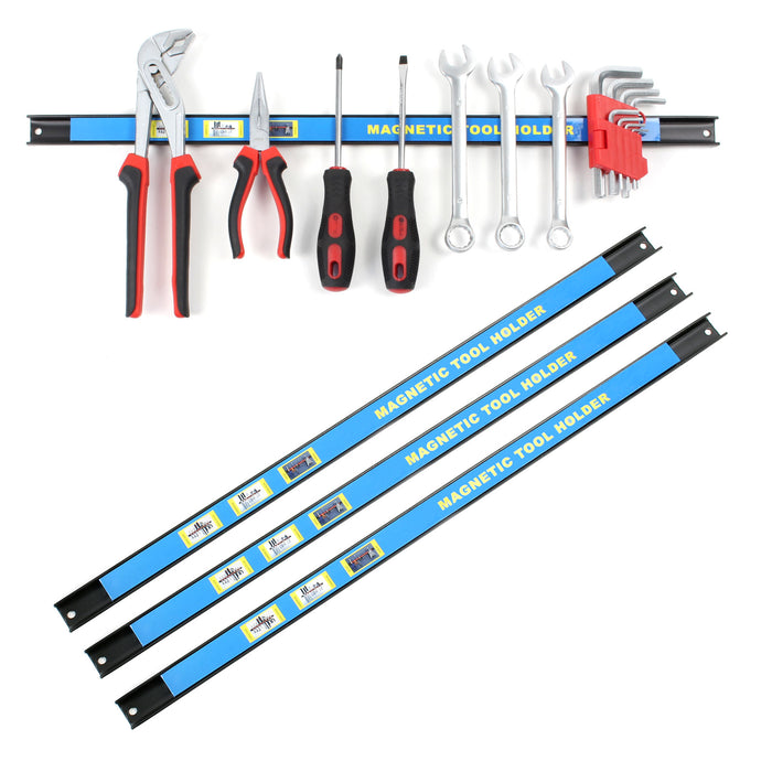 Set di barre magnetiche 4x61 cm Barra porta utensili a parete in acciaio per officina