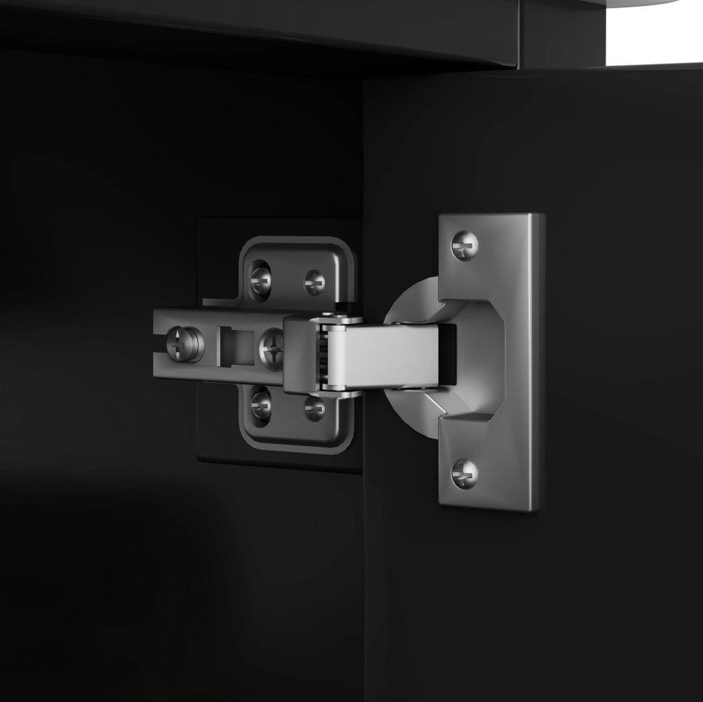 Mobile bagno nero con lavabo in ceramica 76x46x87 cm