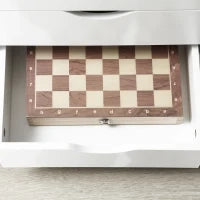 Cassettiera da Ufficio con 4 Ruote 4 Ripiani 3 Cassetti, Legno Bianco