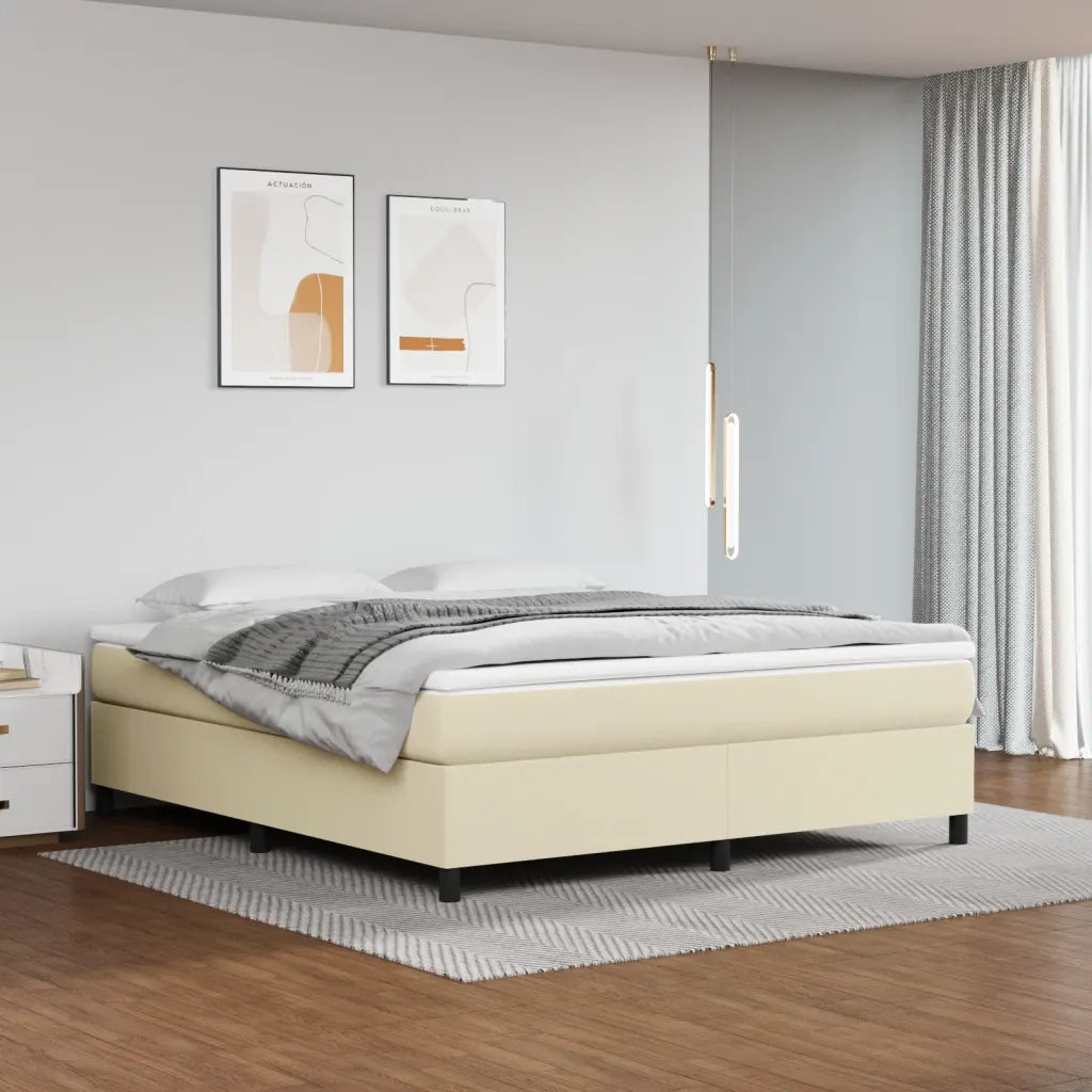 Struttura Letto a Rete a Molle Crema 160x200 cm in Similpelle 3121055