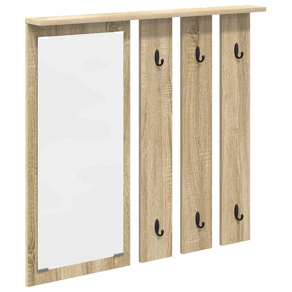 Appendiabiti a muro con specchio rovere sonoma 84 x 10 x 80 cm CFW4134538