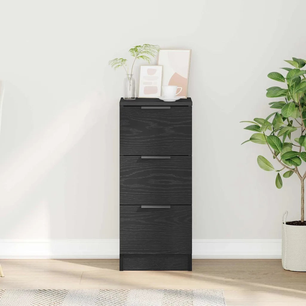 Credenza | Madia | Buffet da pranzo | Armadio da pranzo Rovere Nero 30 x 30 x 70 cm Legno multistrato