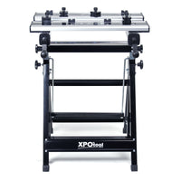 Banco da lavoro portatile e pieghevole max 100 kg altezza e inclinazione regolabili 77-107cm