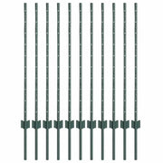 Palo della recinzione 11 pz Verde 100 cm Acciaio CFW9559130