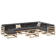 Set Divani da Giardino 9 pz con Cuscini Legno Massello di Pino 3299585