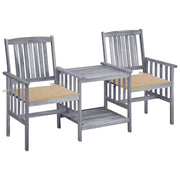 Sedie da Giardino con Cuscini e Tavolino in Massello di Acacia cod mxl 57721