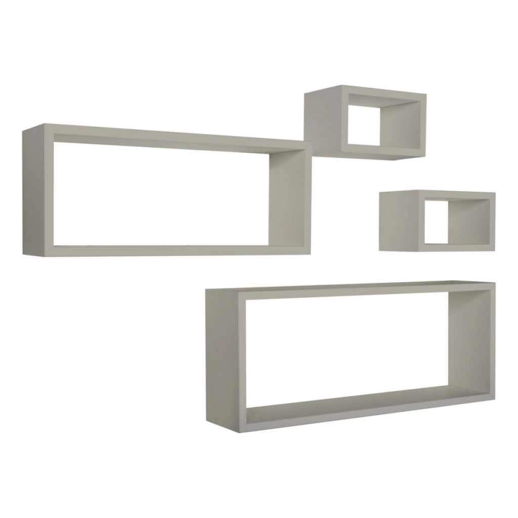 Set 4 Mensole da Muro Modello MERLINO, Pensile Bagno, Mensola Parete, Scaffale Parete. Misure 75x30 p15.5 cm, 60x25 p15.5 cm e 2 da 25x15 p15.5 cm. Finitura  MARRONE TALPA - MADE IN ITALY