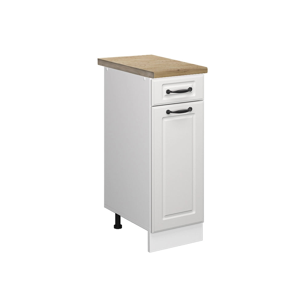 Vicco Mobiletto base per cucina Bianco casa di campagna 30 cm , PL Rovere