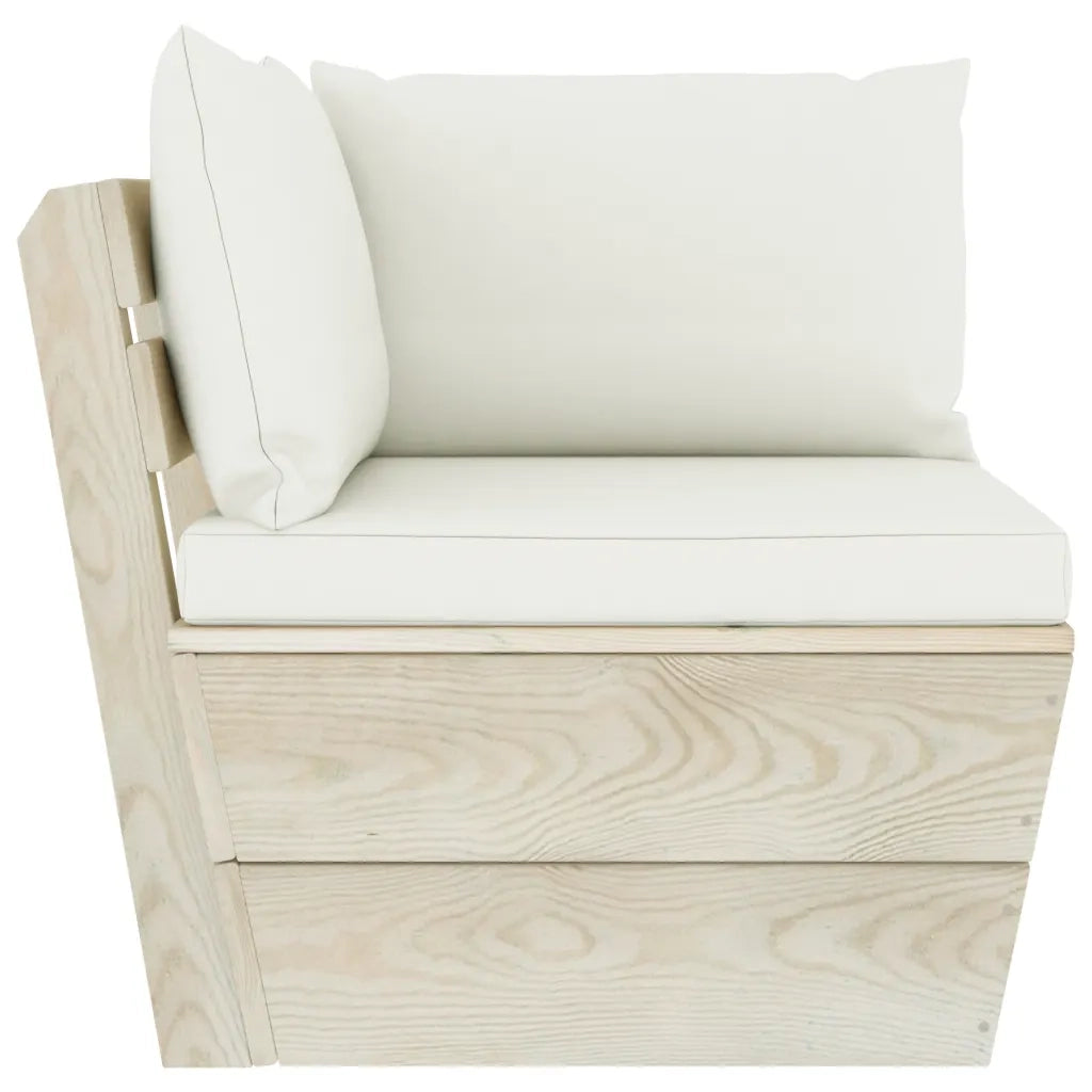 Divano da Giardino a 2 Posti su Pallet con Cuscini Legno Abete