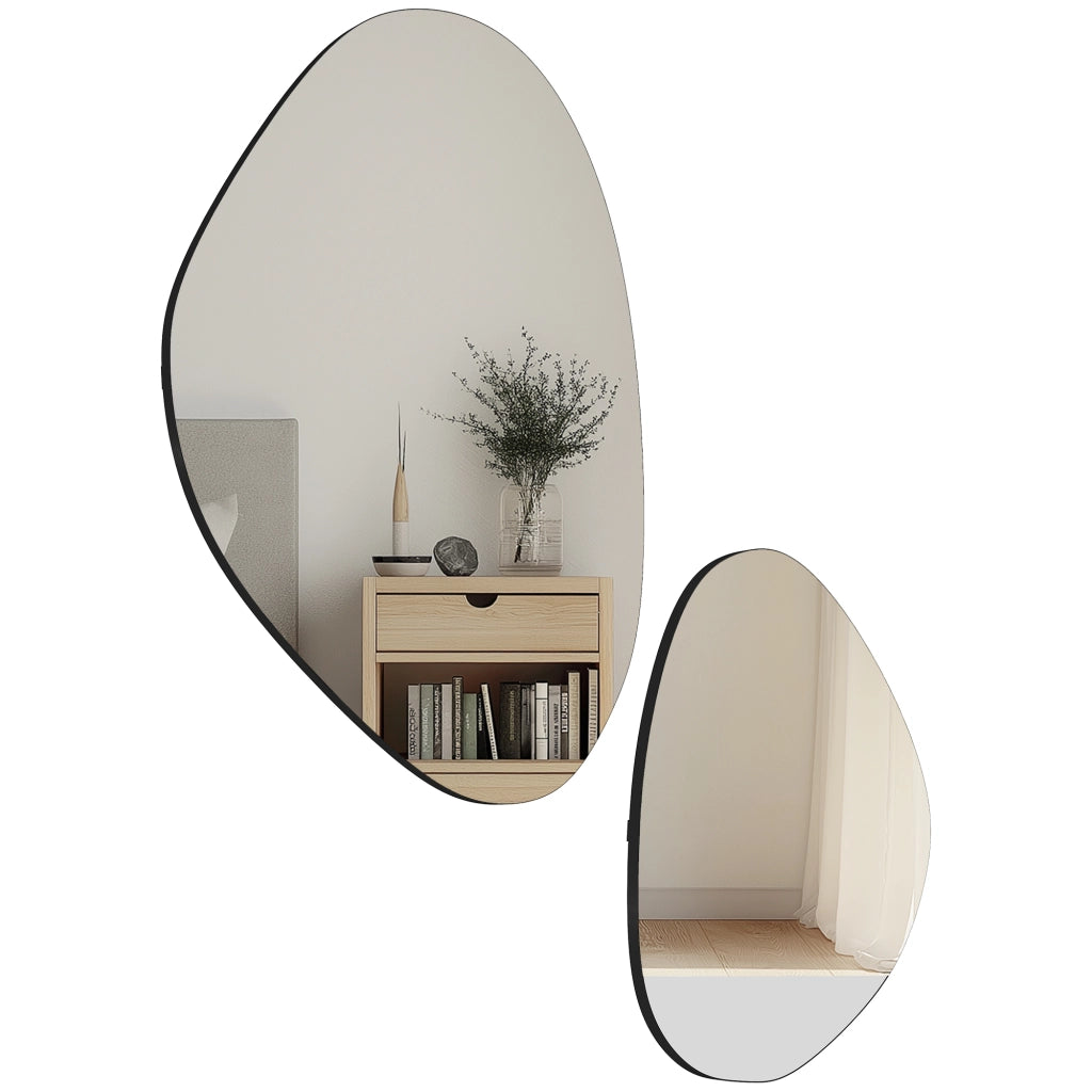 Specchio da parete decorativo irregolare a forma di gallet ¨C zephmum ¨C nero, metallo, 70x46 cm