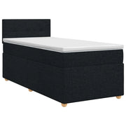 Letto box spring con materasso Nero 90 x 200 cm Tessuto 3450869