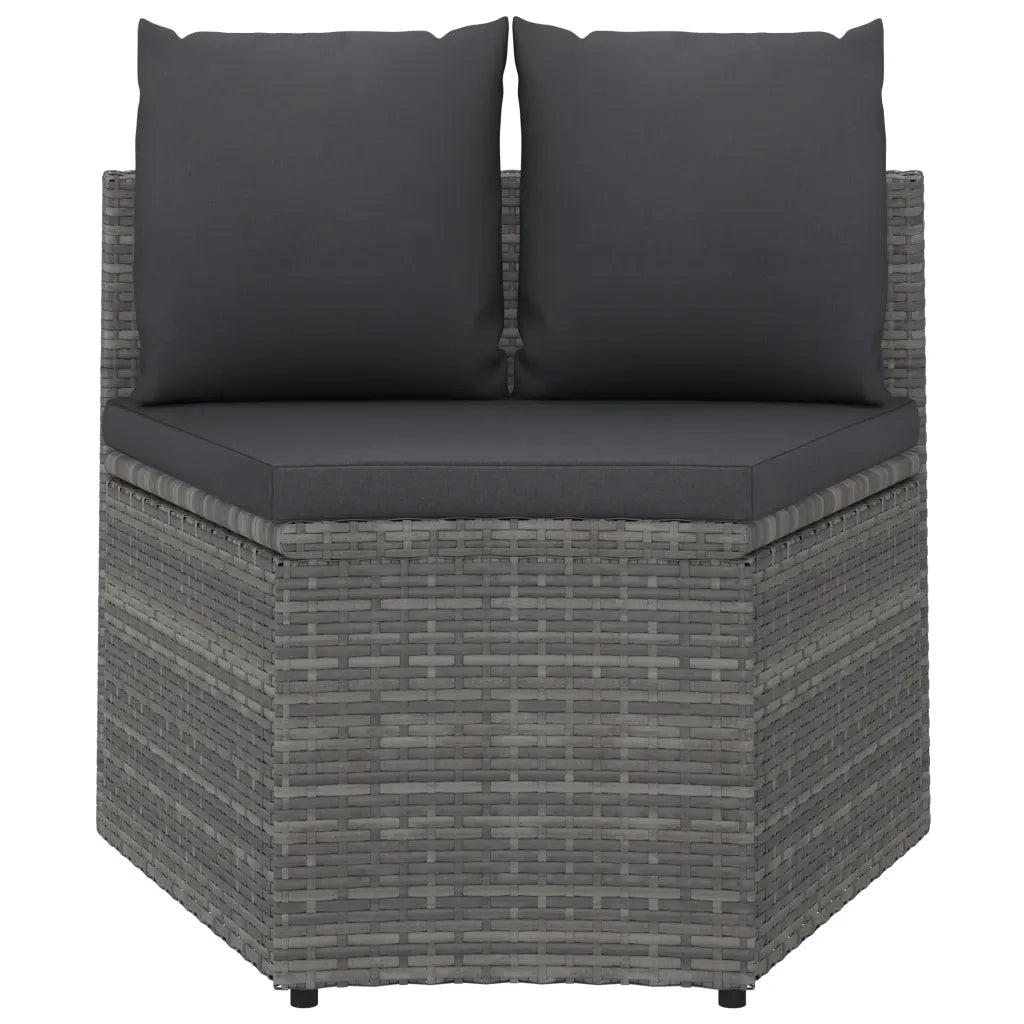 Set Divani da Giardino 7 pz con Cuscini in Polyrattan Grigio 3064891