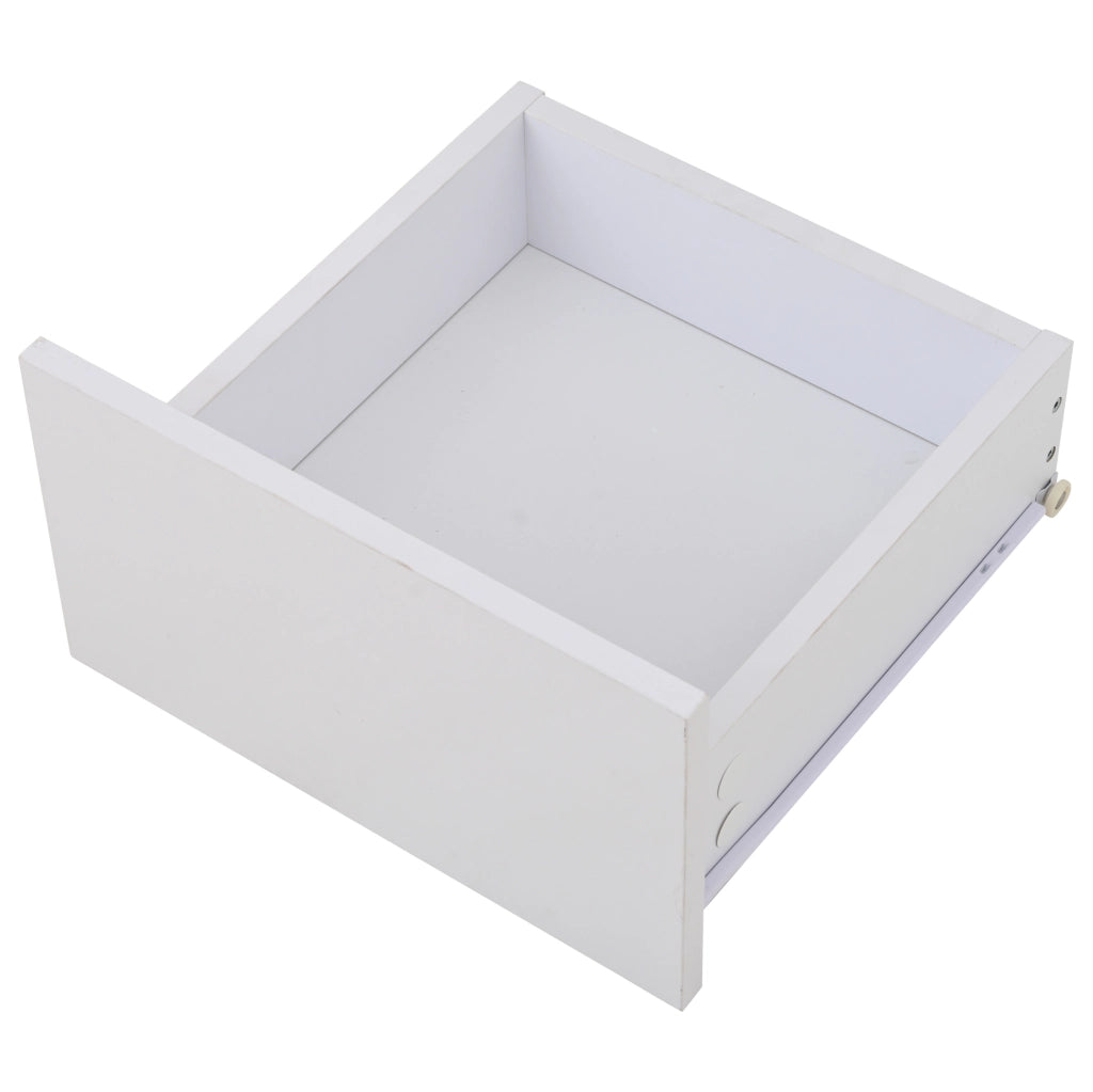 Tavolino da caff猫 70x70x40 cm; 4 cassetti con LED controllato da app; pannello truciolare bianco