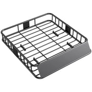 Portapacchi Auto in Acciaio con Deflettori e Guide Laterali ¨C Zephmum ¨C Nero 110.5x99.5x18.5 cm