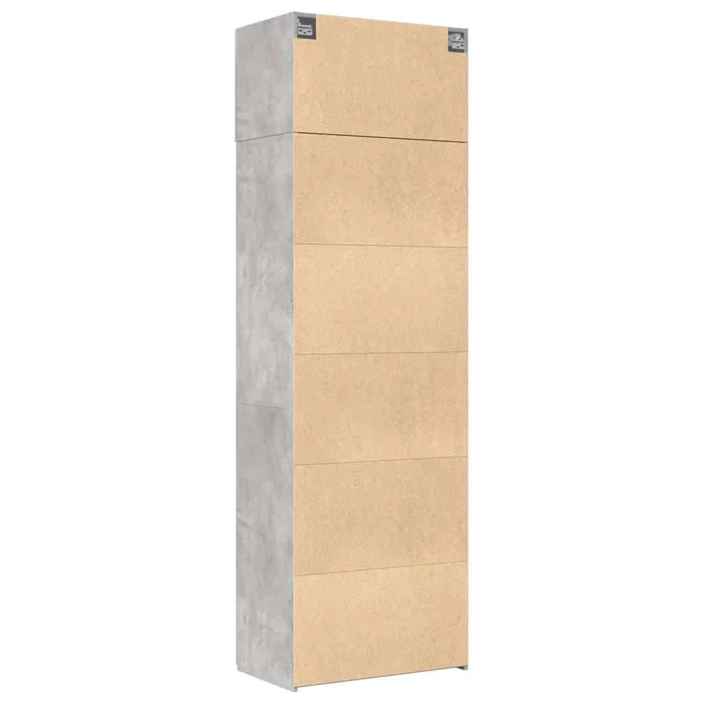 Mobile contenitore moderno a colonna 70 x 42,5 x 225 cm grande capacità legno composito grigio cemento 02_0055577