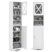 Mobile alto da bagno 40 x 30 x 170,5 cm con 5 ripiani regolabili e design moderno in MDF bianco 20_0010278