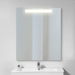 Specchio da Bagno Pegasus con Illuminazione Led Frontale Imballo 1 Pezzo Alluminio e Vetro Emuca