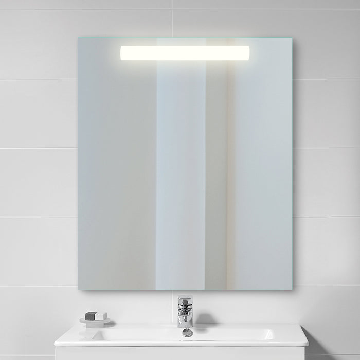 Specchio da Bagno Pegasus con Illuminazione Led Frontale Imballo 1 Pezzo Alluminio e Vetro Emuca