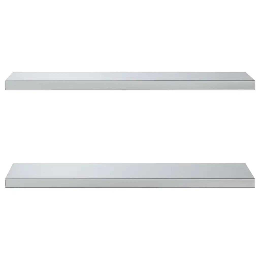 Mensole a Muro 2 pz 75x23,5cm Argento in Acciaio Inossidabile 30283
