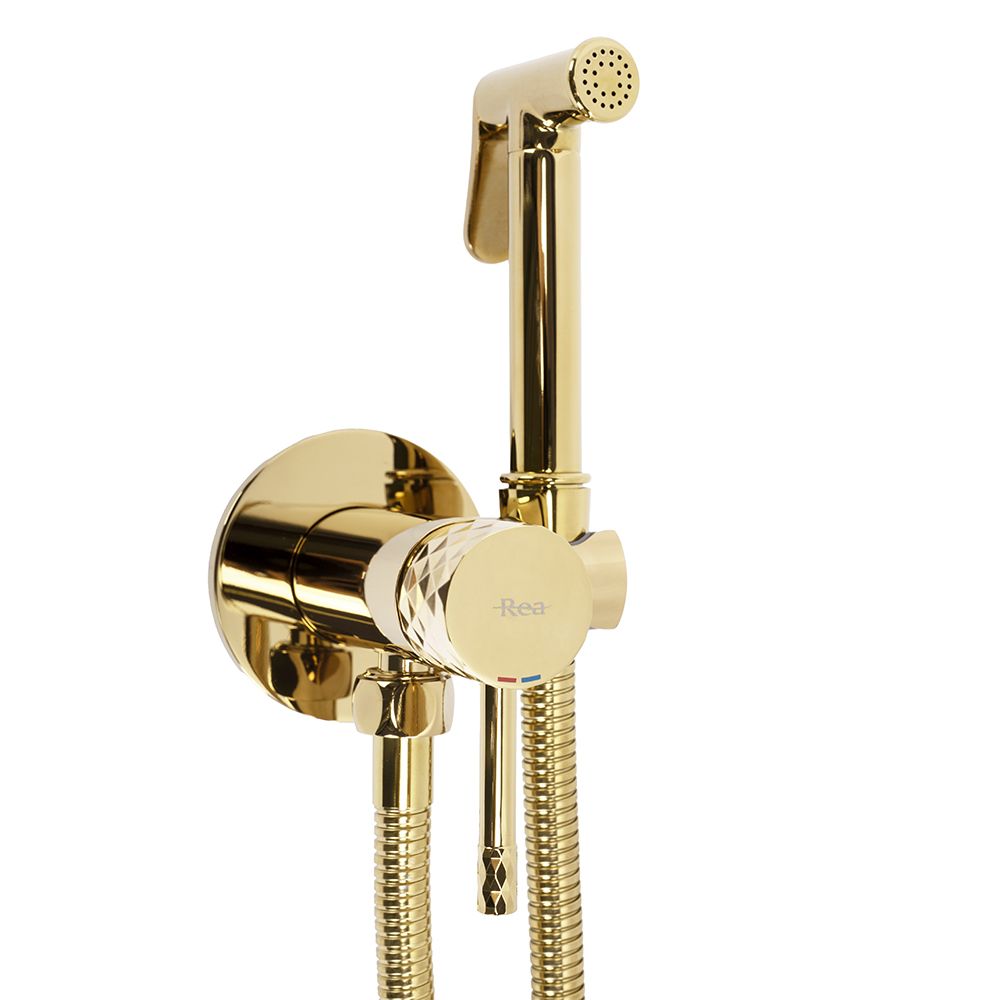Rubinetto Bidet Rea Lungo Loop Diamond Gold