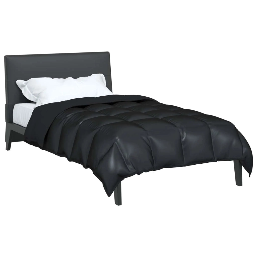 Piumone | Duvet Invernale Nero 135 x 200 cm Satin e Micropile