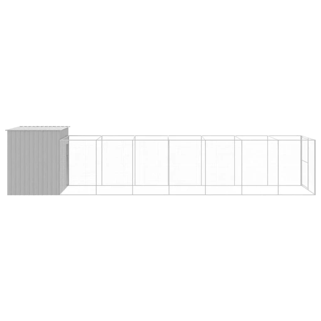 Cuccia per cani con recinto chiaro 214 x 865 x 181 cm grigio 02_0043512