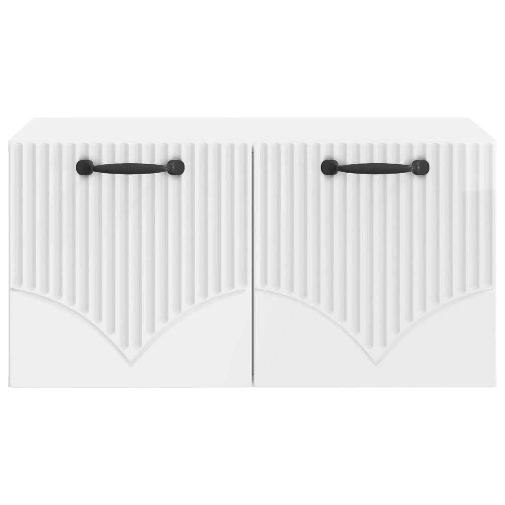 Mobile Porta TV da Muro Bianco Lucido 59,5 x 41 x 30 cm 899019