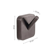 Appendiabiti bagno 2 pezzi Tonga gun metal adesivi 4,9 x 4,7 x 3,1 cm